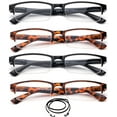 thumbnail image 1 of 4 Packs Semi Half Frame Reading Glasses for Men Stylish Semi Rimless Reading Glasses Mens 1.25, 1 of 2