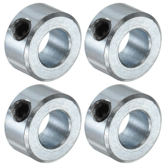 4 Packs Set Screw Collars 3/8" Bore Carbon Steel Shaft Collars, 3/4" OD, 3/8" Width Axle Collar Clamp