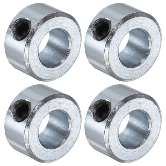 4 Packs Set Screw Collars 3/8" Bore Carbon Steel Shaft Collars, 3/4" OD, 3/8" Width Axle Collar Clamp