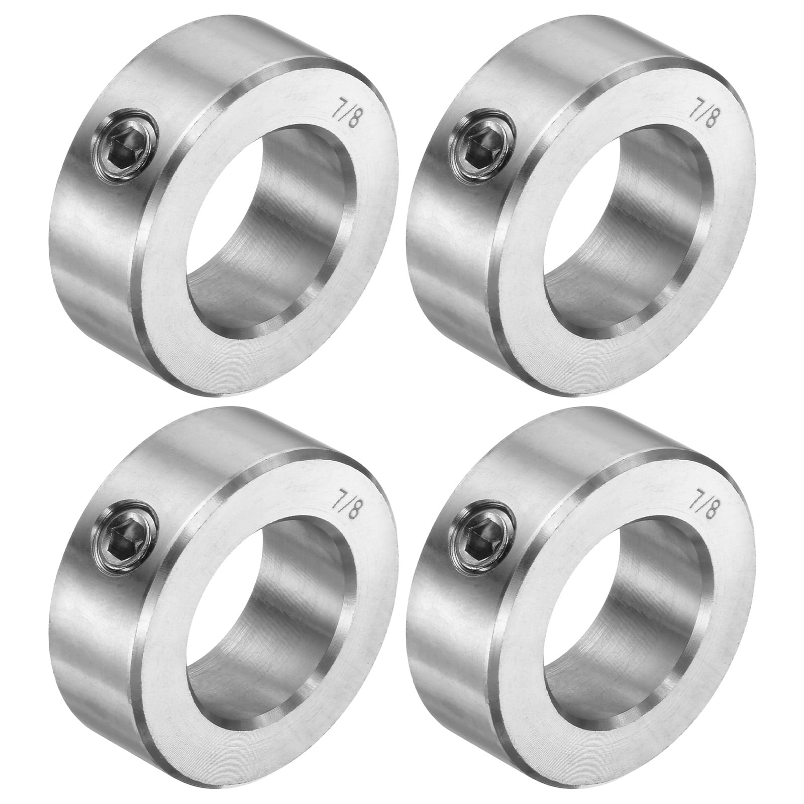 4 Packs Set Screw Collars 7/8" Bore 304 Stainless Steel Shaft Collars, 1-1/2" OD, 9/16" Width