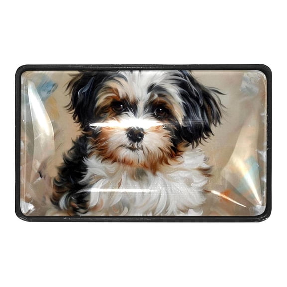 4 Packs Shih Tzu Dog Puppy Cute Crystal Glass Cabinet Knobs Drawer Handles for Kitchen Cabinets Dresser Cupboard Wardrobe Pulls Handles