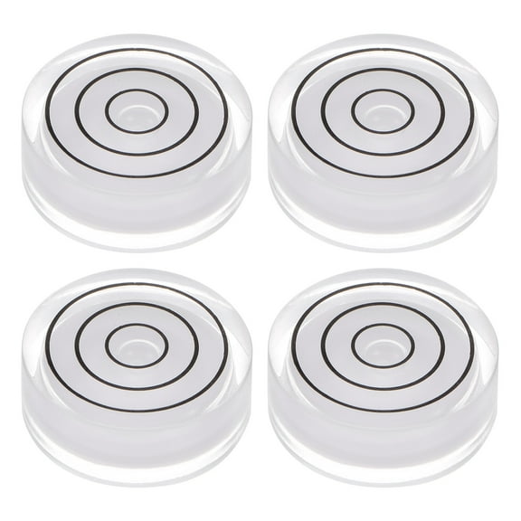 4 Packs Small Circular Bubble Levels 32x12mm Mini Round Bullseye Spirit Level for Camera Tripod Workshop, White