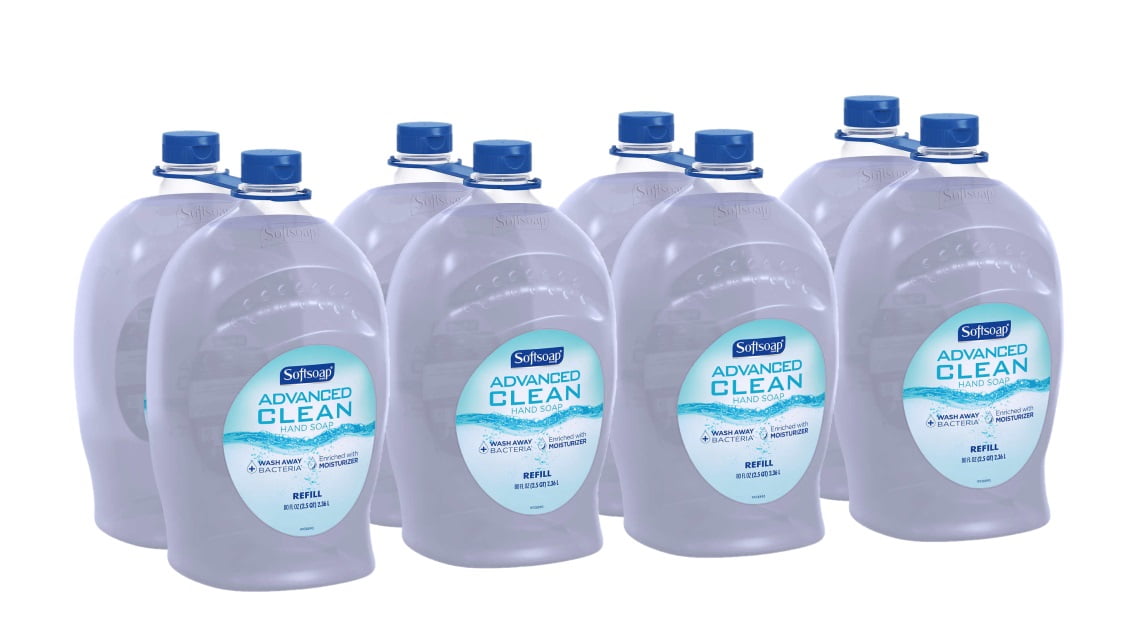 4 Packs  Softsoap Advanced Clean Liquid Hand Soap Refill, 80 fl