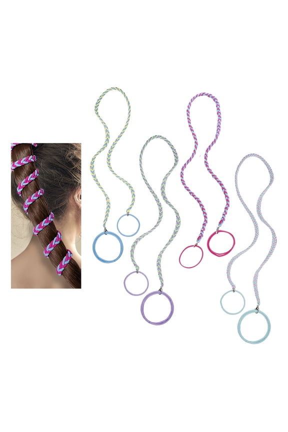 4 Packs Spiral Sports Ponytail Holders, Strong Braided Hair Ties Scrunchies for Women Thick Hair, Tangle Free Hair Ties Bands for Wind Water Swimming Diving (Style 1)