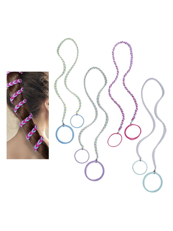 4 Packs Spiral Sports Ponytail Holders, Strong Braided Hair Ties Scrunchies for Women Thick Hair, Tangle Free Hair Ties Bands for Wind Water Swimming Diving (Style 1)