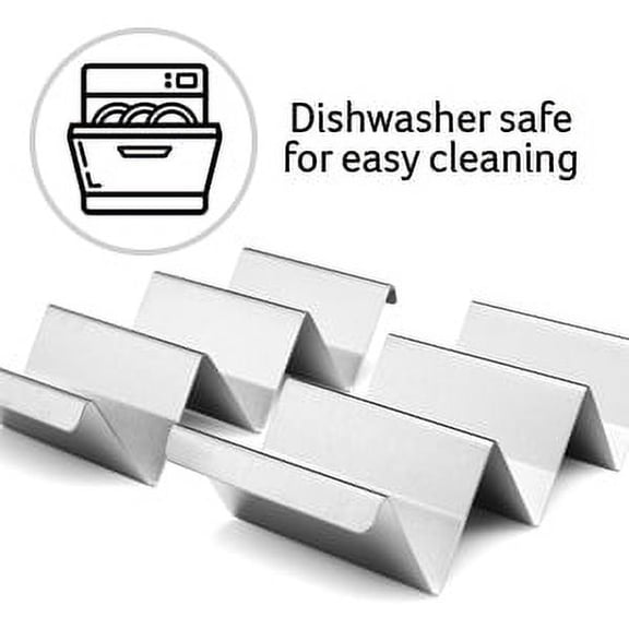 4 Packs - Stainless Steel Taco Stand Rack Tray Style, Oven Safe for Baking, Dishwasher and Grill Safe