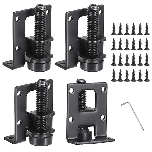4 Packs Standard Black Adjustable Furniture Leveling Feet L-Shaped Heavy Duty Mounting Brackets For Cabinet Wardrobe Workbench
