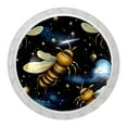 4 Packs Starry Sky and Bee Kitchen Knobs for Dresser Drawers