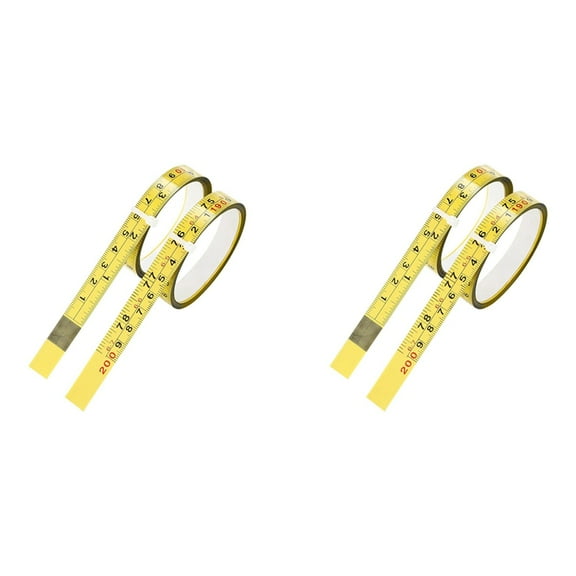 4 Packs Steel Self-Adhesive Measuring Tape, Right to Left Reading 200cm or 78-Inch Imperial and Metric Ruler Tape