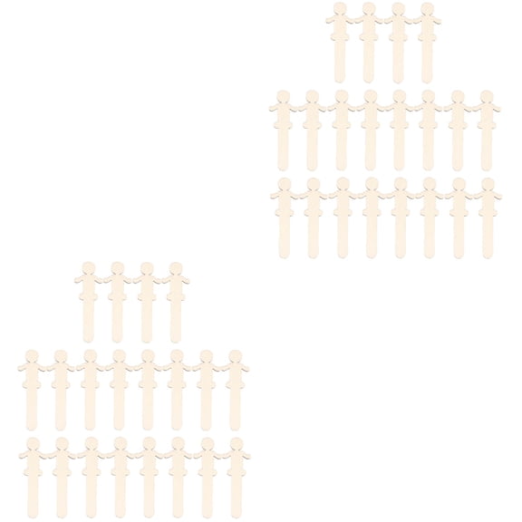 4 Packs Stick People People Craft Sticks Wedding Decorations 14.00X4.80X0.30CM