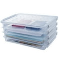 4 Packs Storage Boxes, Clear Office Supplies Storage Cases, A4 Plus