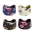 thumbnail image 1 of 4 Packs Thick Boho Stylish Floral Turban Wide Headbands for Women - Non Slip Hairbands for Hair, Sport, Workout, Yoga, Hair Accessories, 1 of 6