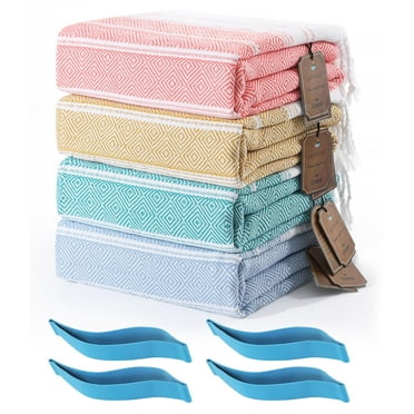 6-Pack Turkish Beach Towels - Extra Large, Quick Dry, Sand Free Vacation Essentials