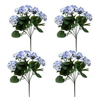 4 Packs UV Resistant Artificial Flowers Outdoor 14 Inch - Red Geranium Fake Plants for Garden, Porch, Home Decorations