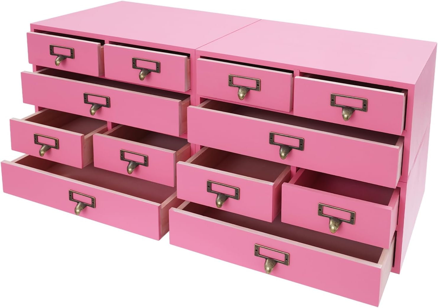 4 Packs Vintage Desktop Apothecary Cabinet with 3 Drawers,Wood Desktop ...