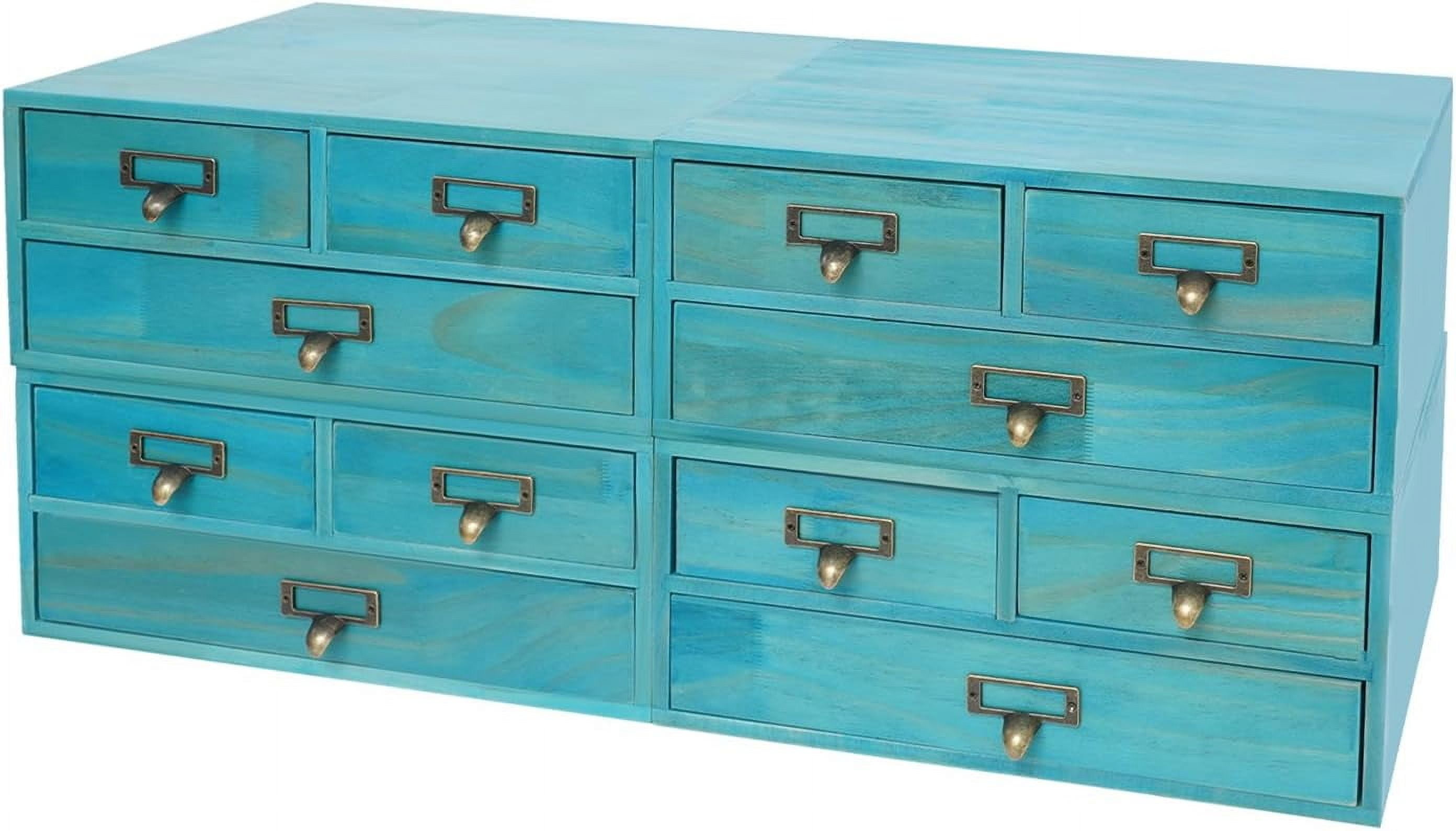 4 Packs Vintage Desktop Apothecary Cabinet with 3 Drawers,Wood Desktop ...