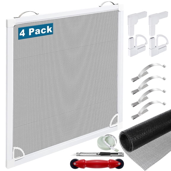 4 Packs Window Screen Frame Kit 5/16 In X 1/8 36 Inch Replacement Nottalled Includes Full Set Of Tools Suitable For Windows Framed Screens