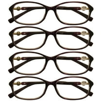 4 Packs Womens Oval Frame Reading Glasses Lightweight Classic Style Readers  1.00