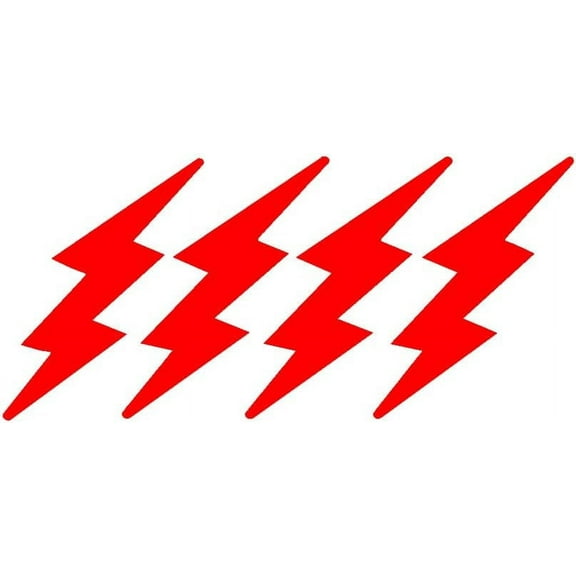 4 Packs of 4 - StickerDad Lightning Bolts for Helmet, Windows, Walls, Bumpers, Laptop, Lockers (Red, 3 Inches)