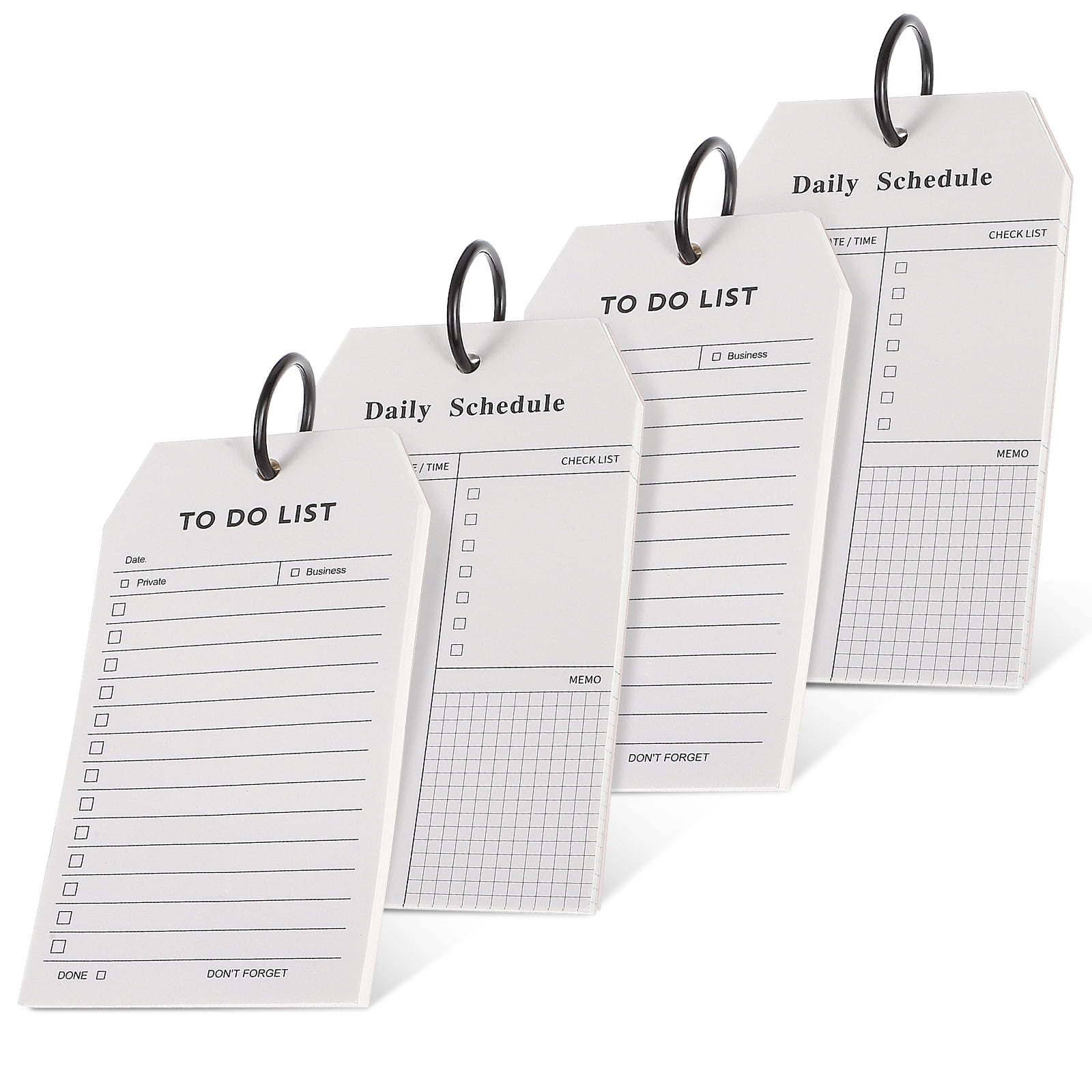 4 Packs of Daily Planner Notepads with Metal Ring Daily Schedule Planning Pads To Do List