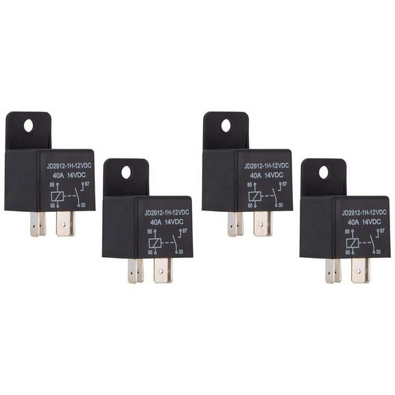 4 Packs of Relays 4-Pin 12V 40A Relay Kit Spst Model: JD2912-1H-12VDC 40A 14VDC Car Switch and