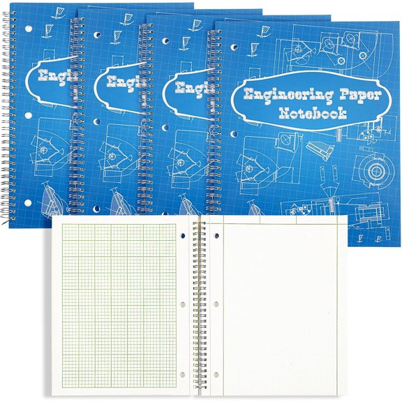 4 Pads Engineering Notebook 8.5" x 11" Engineering Graph Paper,Blue