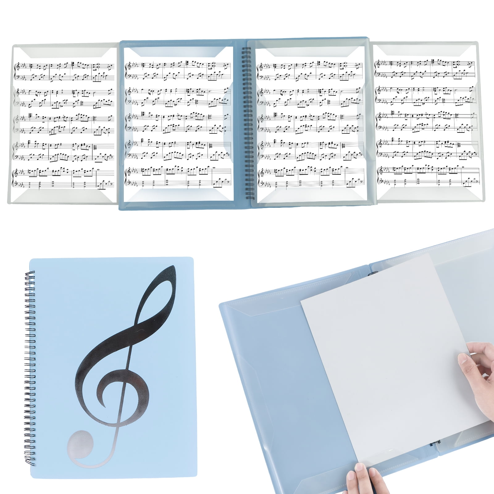 4 Pages Elegant Spiral Music Binder Organizer A4 Size Writable Choir