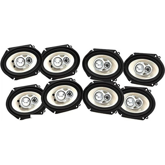 4 Pair Absolute BLS-6803 Blast Series 6x8 Inches 3 Way Car/Marine/ATV/UTV Speakers 640 Watts