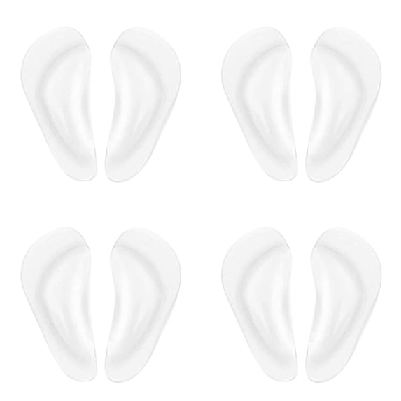 4 Pair Arch Support Shoe Inserts for Flat Feet Gel Arch Support Cushions for Men & Women Reusable Arch Inserts for Plantar Fasciitis Adhesive Arch Pad for Relieving Pressure