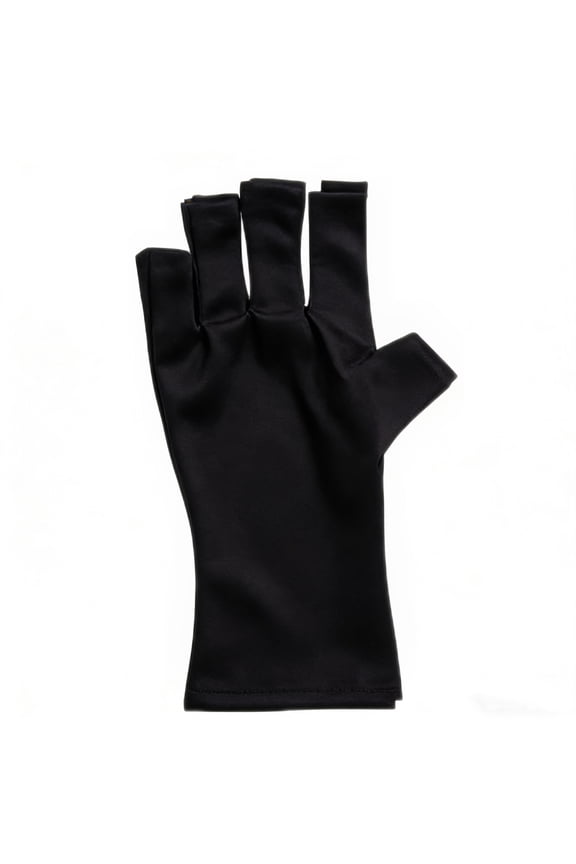 4 Pair Black Half Finger Gloves, UV Protection for Nail Curing Lamp, Touchscreen Driving Gloves, Non-Slip for Cycling and Daily Use