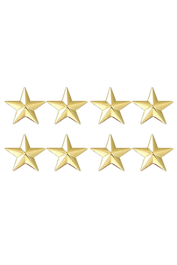 4 Pair Charm Jewelry 3D 5 Point Golden Star Lapel Accessories
