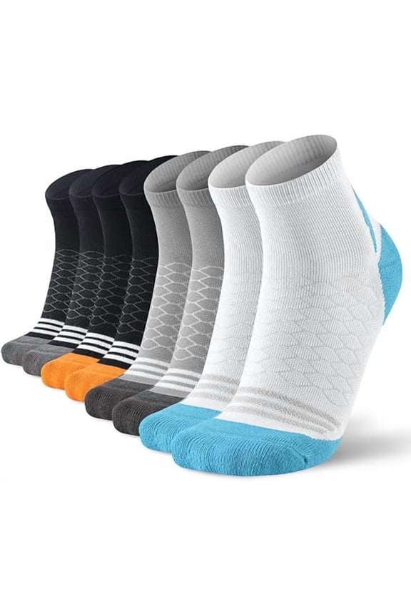 4-Pack Men's Athletic Ankle Socks,Compression Socks Size 10-15