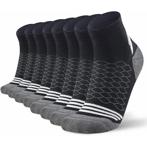 Mqamex 4-Pack Men's Athletic Ankle Socks,Compression Socks Size 10-15