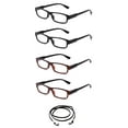 thumbnail image 1 of 4 Pair Newbee Fashion Simple Comfortable Light Weight Fashion Reading Glasses with Spring Hinges, 2 Black & 2 Tortoise, +2.50, 1 of 1