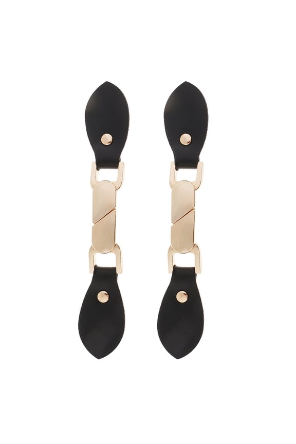4 Pair PU Leather Metal Hook and Eye Toggle Buttons for Coat Clothes Handbag Decor