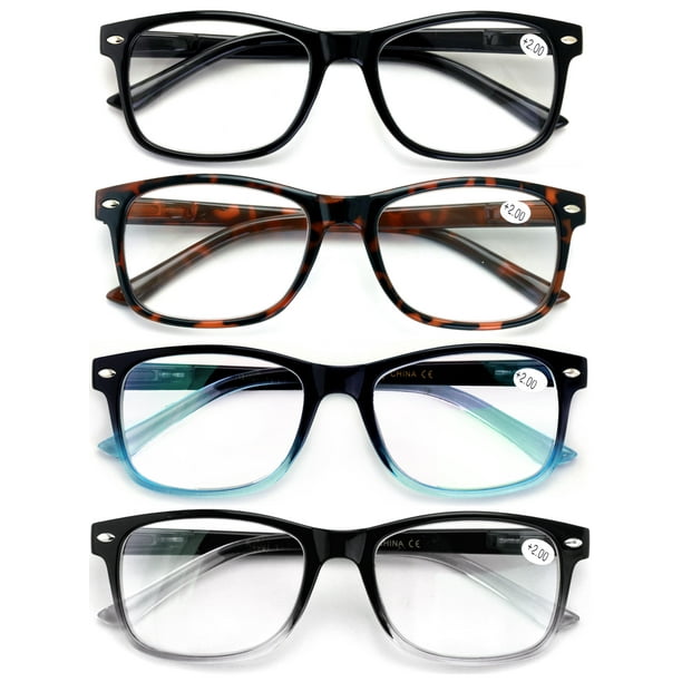 4 Pair Reading Glasses Blue Light Blocking, Filter UV Ray/Glare