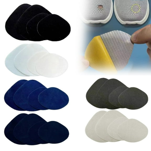 4 Pair Self Adhesive Shoe Heel Patch Repair Patches for Back of Sports Shoes, Leather Shoes, and High Heels