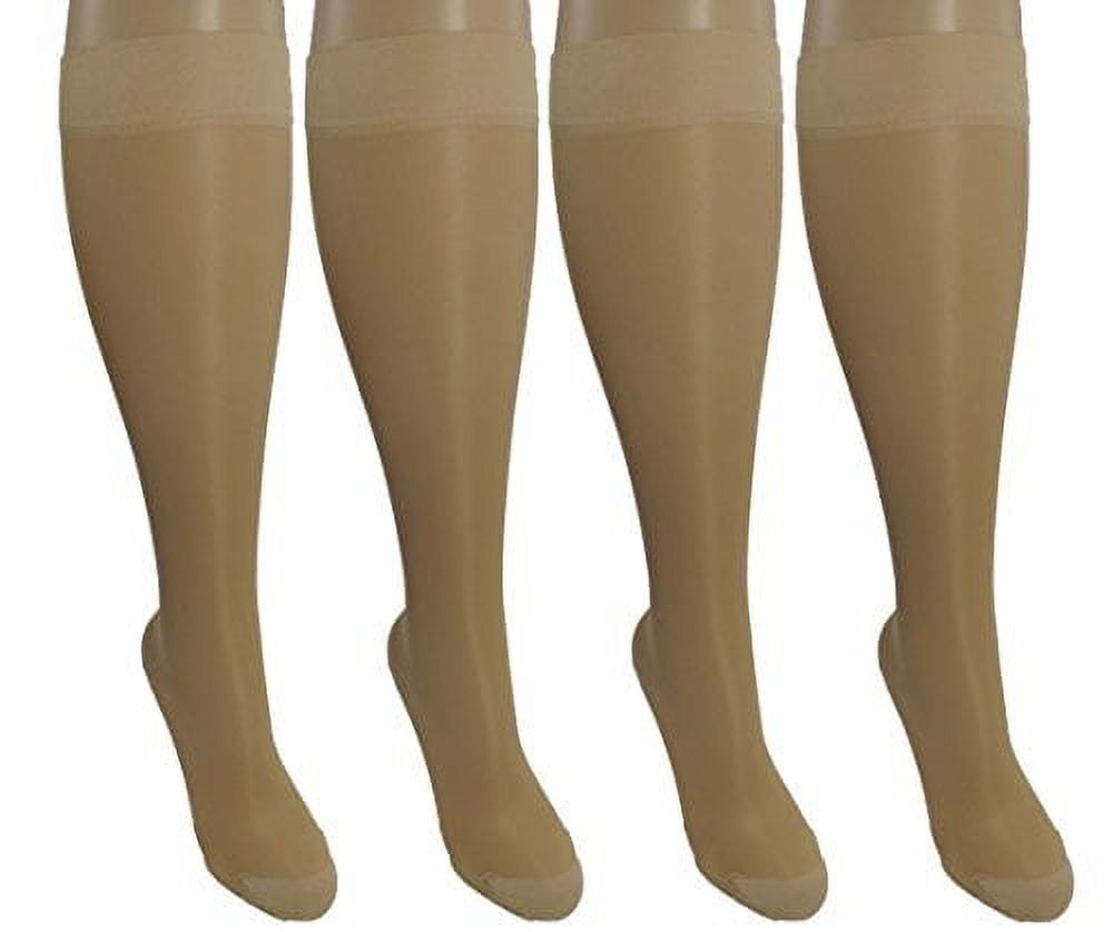 4 Pair Sheer Large/X-Large Ladies Compression Socks, Moderate/Medium ...