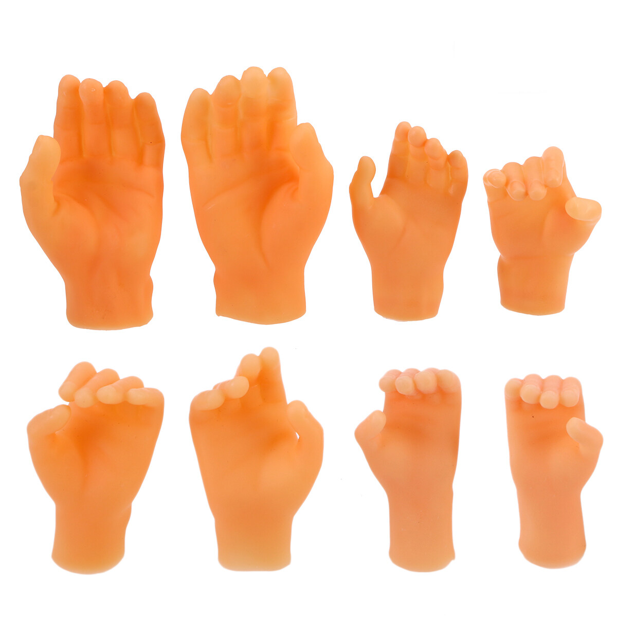 4 Pair Skin Tone Finger Hands Realistic Hands Gloves Plastic Hands Gloves Santa Claus Dress Up