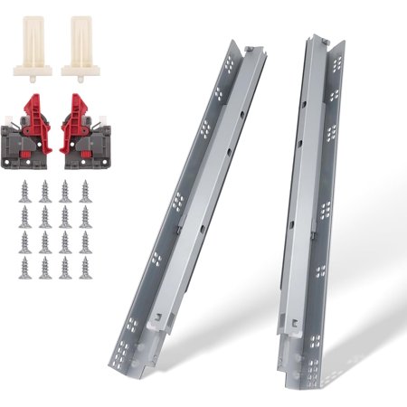 4 Pair Soft Close Undermount Drawer Slides 21 Inch Full Extension Under Mount Drawer Slides with 85 lb Capacity, Mounting Brackets and Screws Included