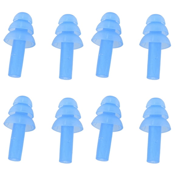 4 Pair Swimming Dive Flexible Silicone Ear Plugs Earplug Blue