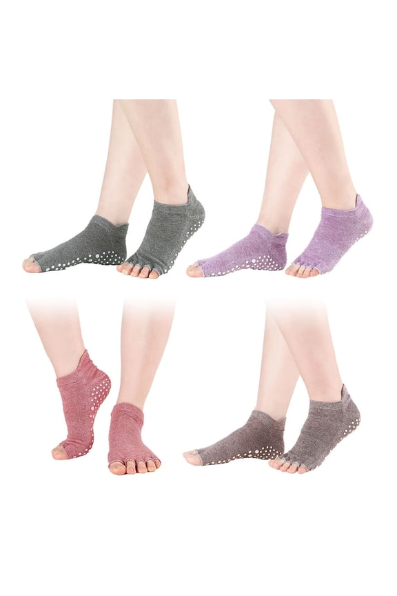 Women Yoga Socks Assorted Color for Studio Use 4 Pair