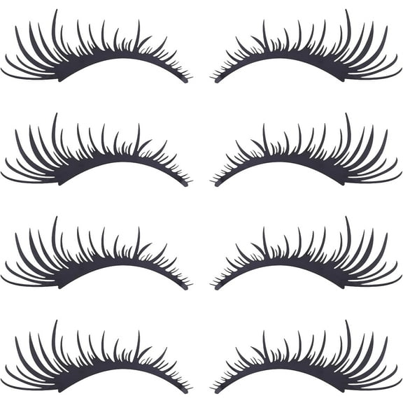 4 Pairs 10x24.7cm Eyelashes Car Headlight Stickers Car Styling Black Eyelashes Vehicle Body Sticker Windshield Decal for DIY Vehicle Auto Car Decoration
