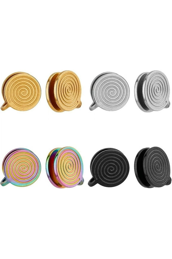 4 Pairs 4 Colors Pressure Earrings for Keloids Stainless Steel Punk Clip On Earrings Spiral Compression Earrings Lightweight No Piercing Earrings Birthday Gift for Woman Daughter