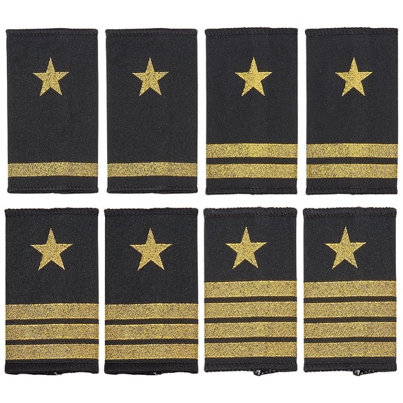 4 Pairs 4 Styles Professional Uniform Epaulets Uniform Bars Epaulets Public Security Star & Gold Stripes Shoulder Boards