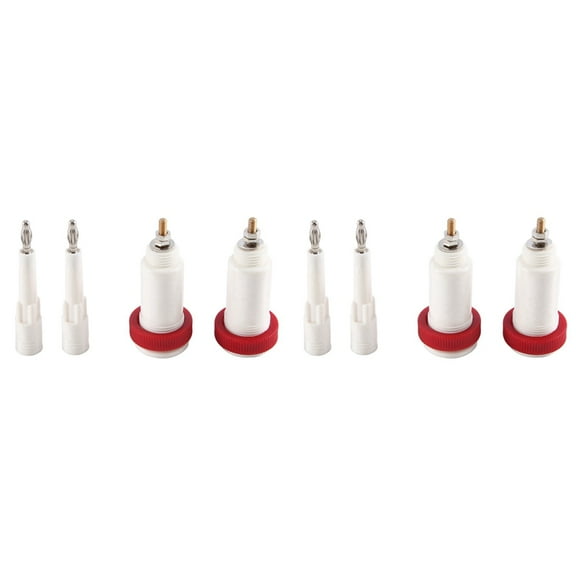 4 Pairs of 4 mm Banana Jack 10Kv -30Kv High Voltage Connector Plug and Socket Power Supply Test Instrument,4 x High voltage socket 4 x High voltage plug,white & red