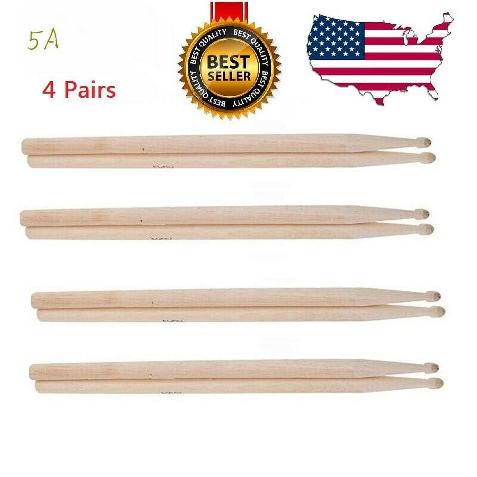 4 Pairs 5A Drum Sticks Drumsticks Maple Wood Music Band Jazz Rock Set Tip New