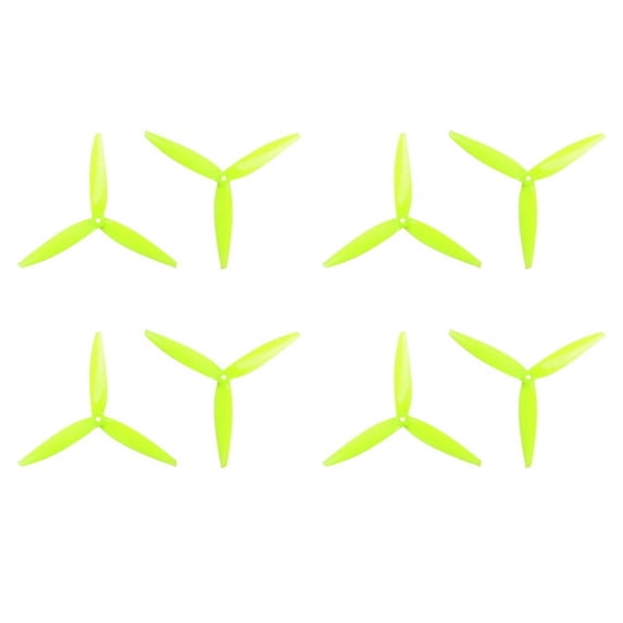 4 Pairs 7040 7x4x3 3-Blade PC Propeller CW+CCW for RC FPV Freestyle 7inch Long Range Drones DIY Parts Fluorescent Yellow