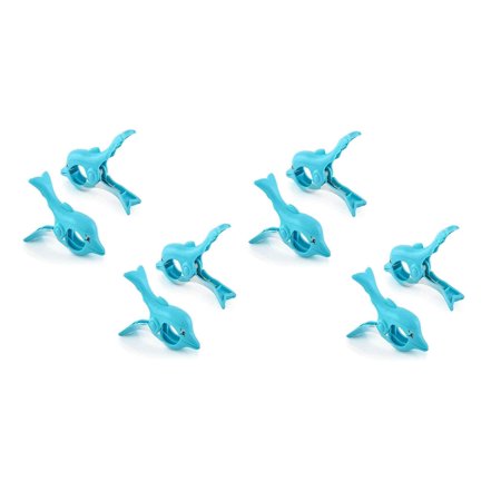 4 Pairs (8 Ct) Dolphin Style Beach Towel Holders, Clips, Beach, Patio or Pool Accessories, Portable Towel Clips, Chip Clips, Secure Clips ( 4 Set Per Order )