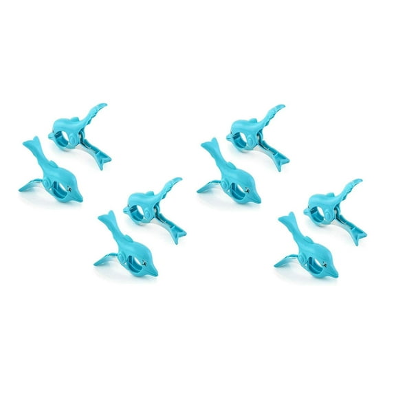 4 Pairs (8 Ct) Dolphin Style Beach Towel Holders, Clips, Beach, Patio or Pool Accessories, Portable Towel Clips, Chip Clips, Secure Clips ( 4 Set Per Order )
